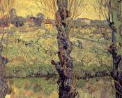 文森特 威廉 梵高 : 杨树和开花的果园